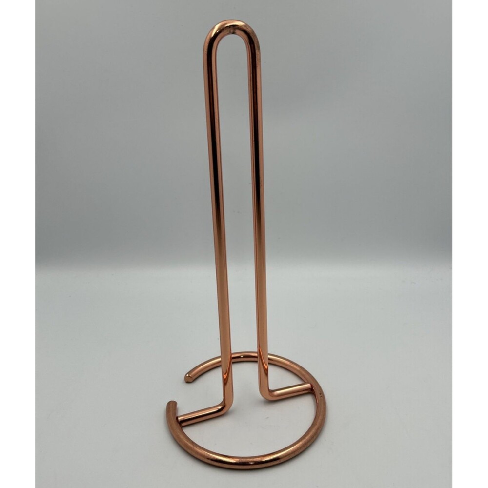 Rose Gold Copper Wire Countertop Paper Towel Holder Modern Round Base